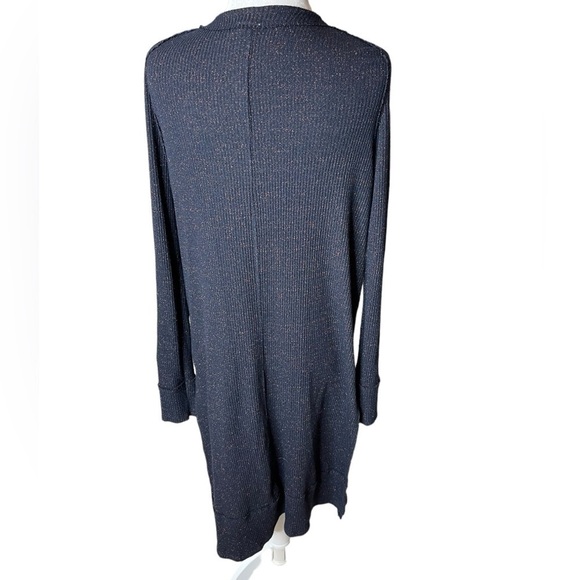 Free People We The Free Sparkly Navy Blue Button Down Cardigan Size Medium - Picture 6 of 11